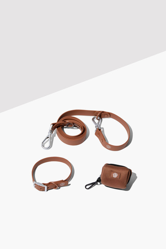 chocolate brown dog collar walk kit#color_chocolate-brown