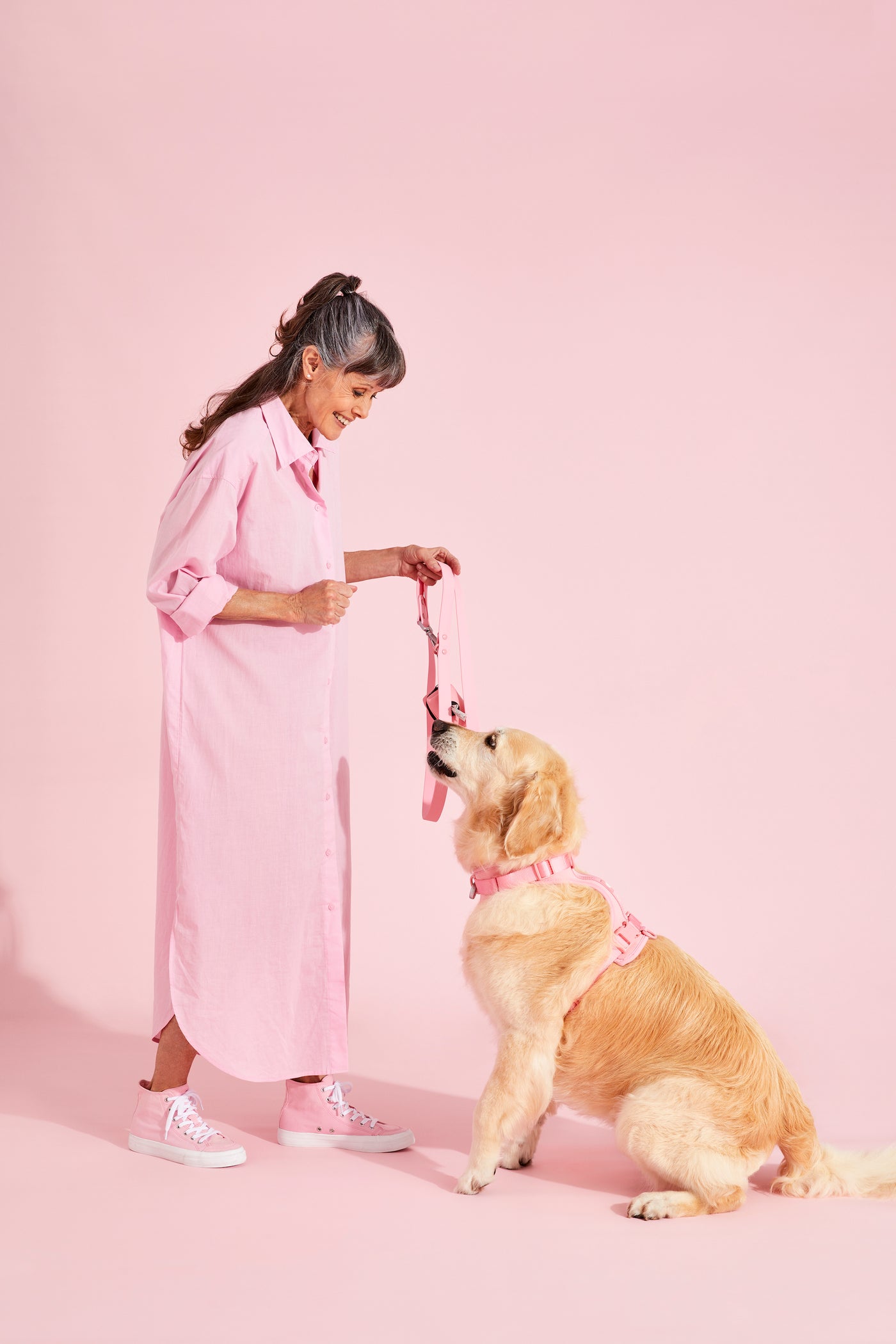 bubblegum pink dog harness walk kit#color_bubblegum-pink